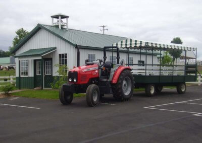 Tractor in front of Moo School